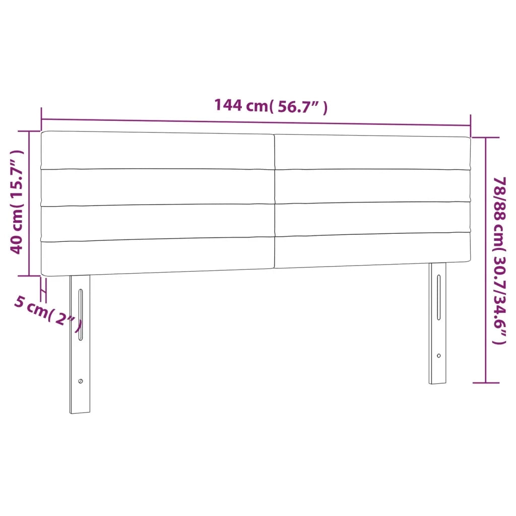 Testiera Marrone Scuro 144x5x78/88 cm in Tessuto 346147