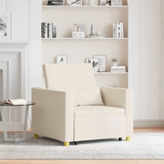 vidaXL Divano Letto Singolo Bianco crema 90 x 165 x 87 cm Tela