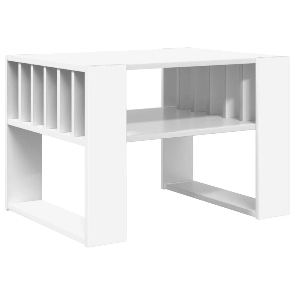 Tavolino da salotto | Tavolino da caff¨¨ | Tavolino da Soggiorno Bianco 66 x 49,5 x 45 cm Legno multistrato