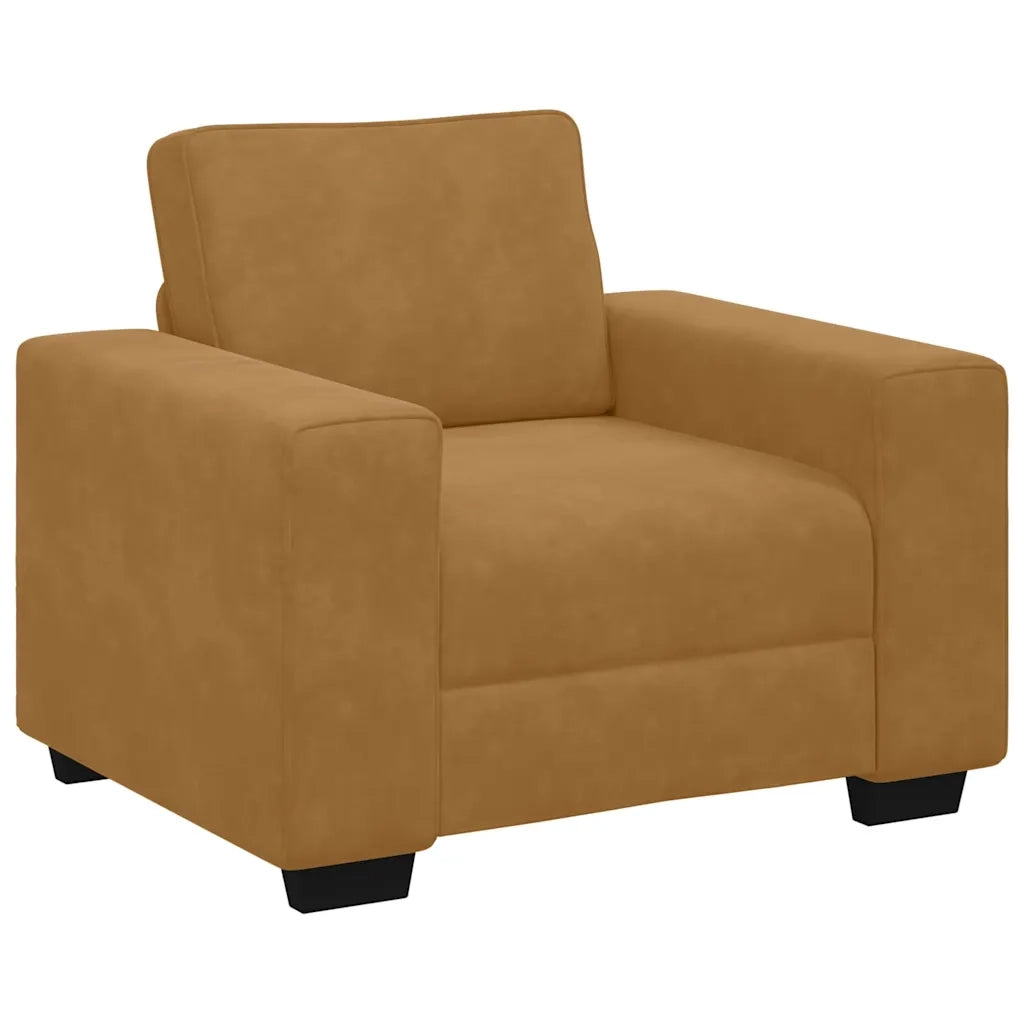 Set di Divani 3 pz con Cuscini Marrone in Velluto 3324674