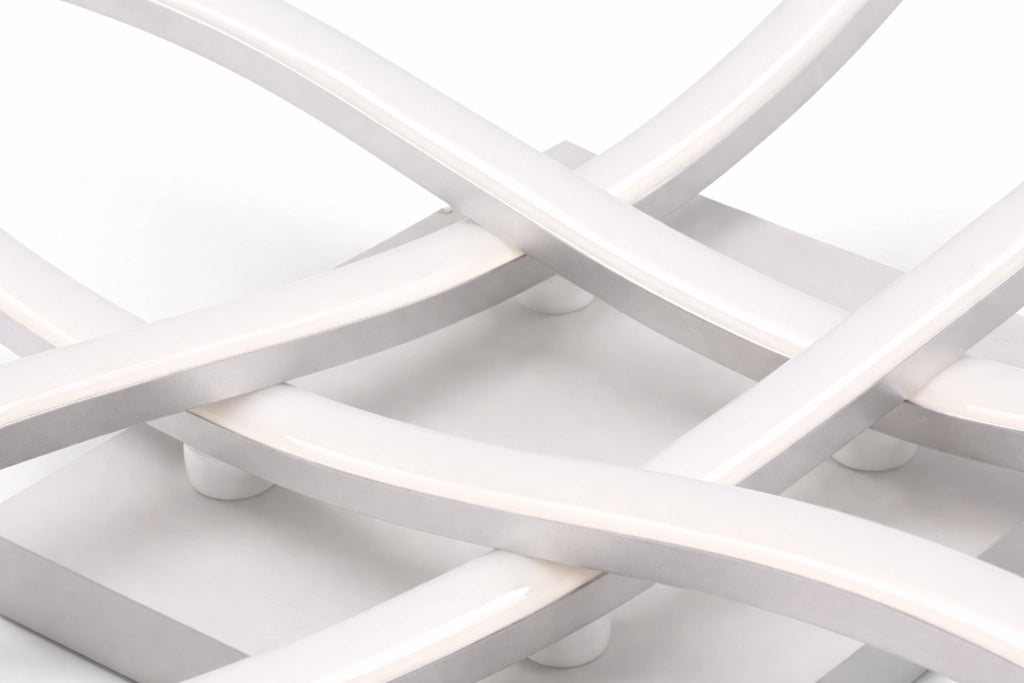 Plafoniera LED Moderna 35W 2800LM CCT Switch 3000K 4000K 6500K 64x64 cm Soffitto Design Curvo Alluminio Bianco Acrilico Opaco 120°
