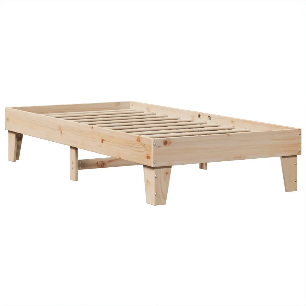 Letto singolo | Letto per adulti | Giroletto senza Materasso 100x200 cm in Legno Massello di Pino