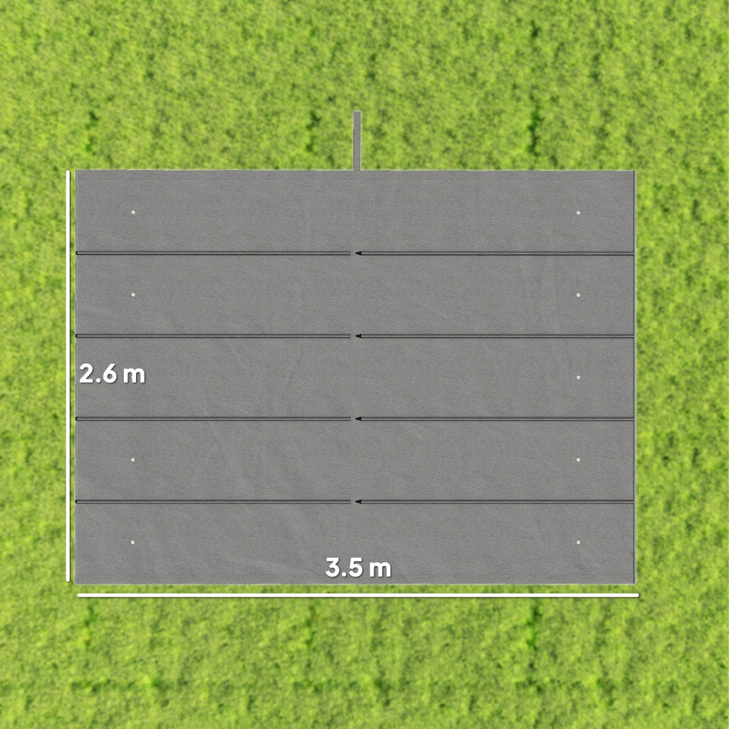 Tetto di Ricambio per Gazebo 4x3 m con 10 Fori di Drenaggio in Poliestere Grigio Chiaro