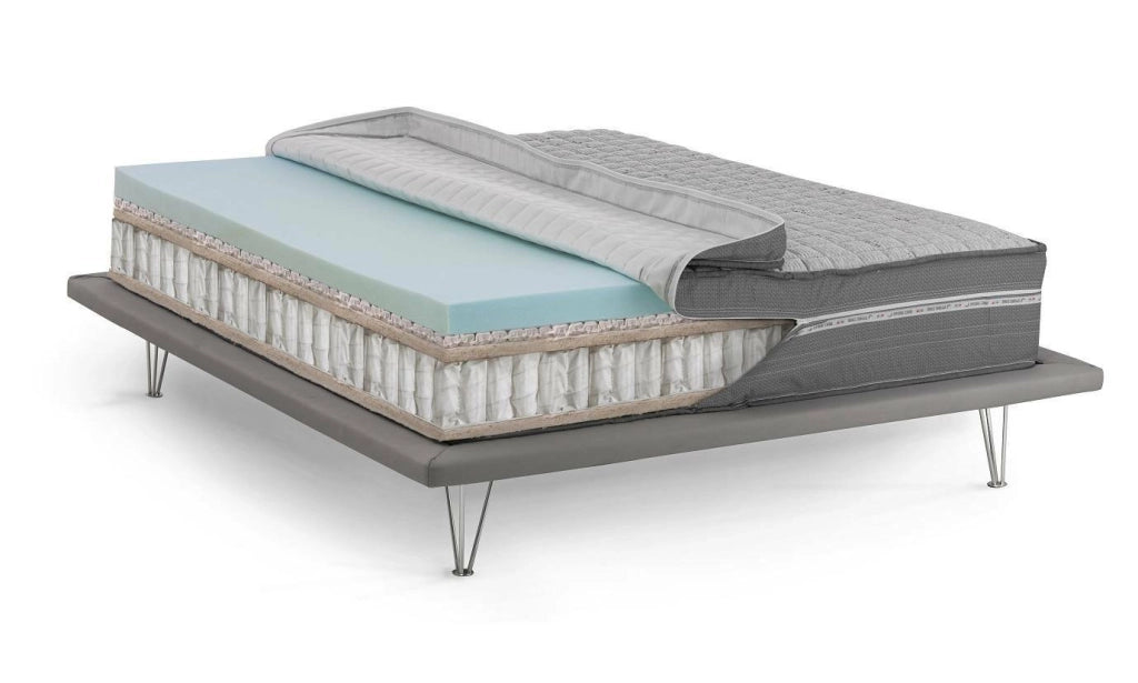 Amomali, Materasso Matrimoniale Sfoderabile Made in Italy, 200x160x32h cm Grigio