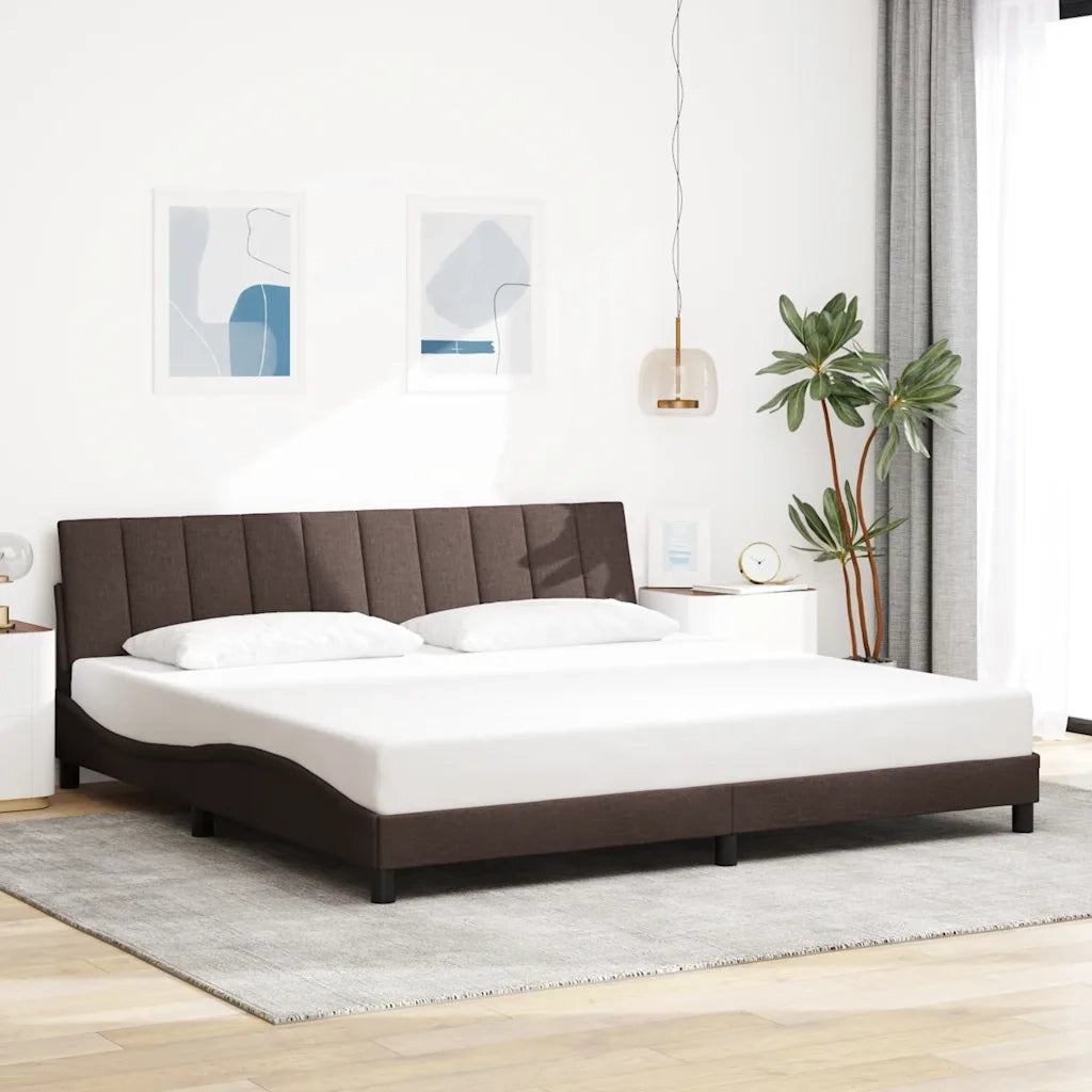 Giroletto senza Materasso Hanko Marrone Scuro 200x200 cm in Tessuto 3310485