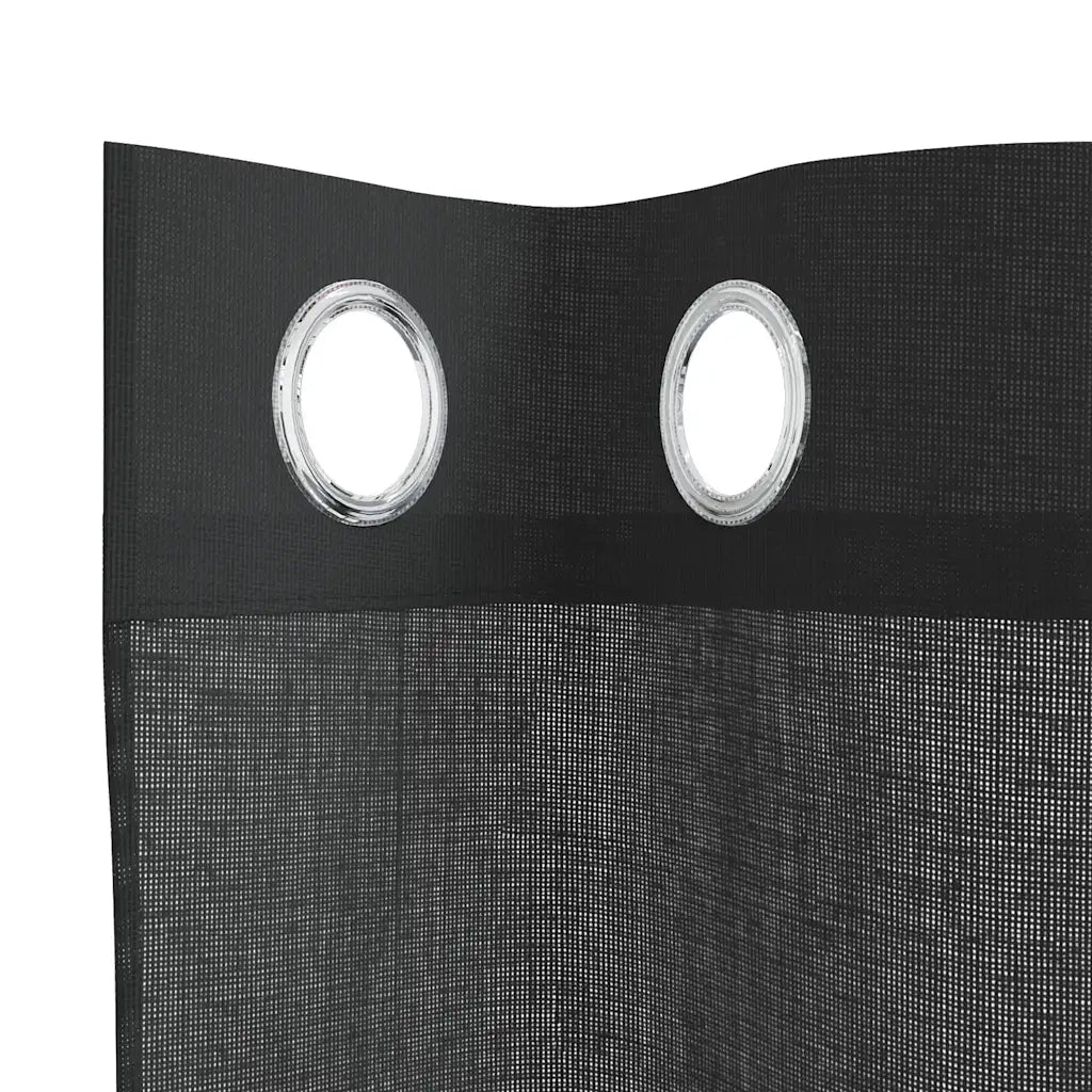 Tende in Voile con Occhielli 2 pz Nero 140x225 cm