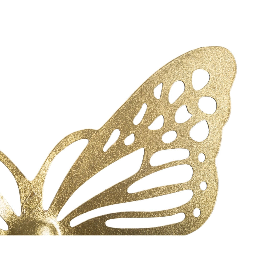 Decorazione in Metallo 3D Farfalla 16, Oro, Metallo, 35x2x29 cm