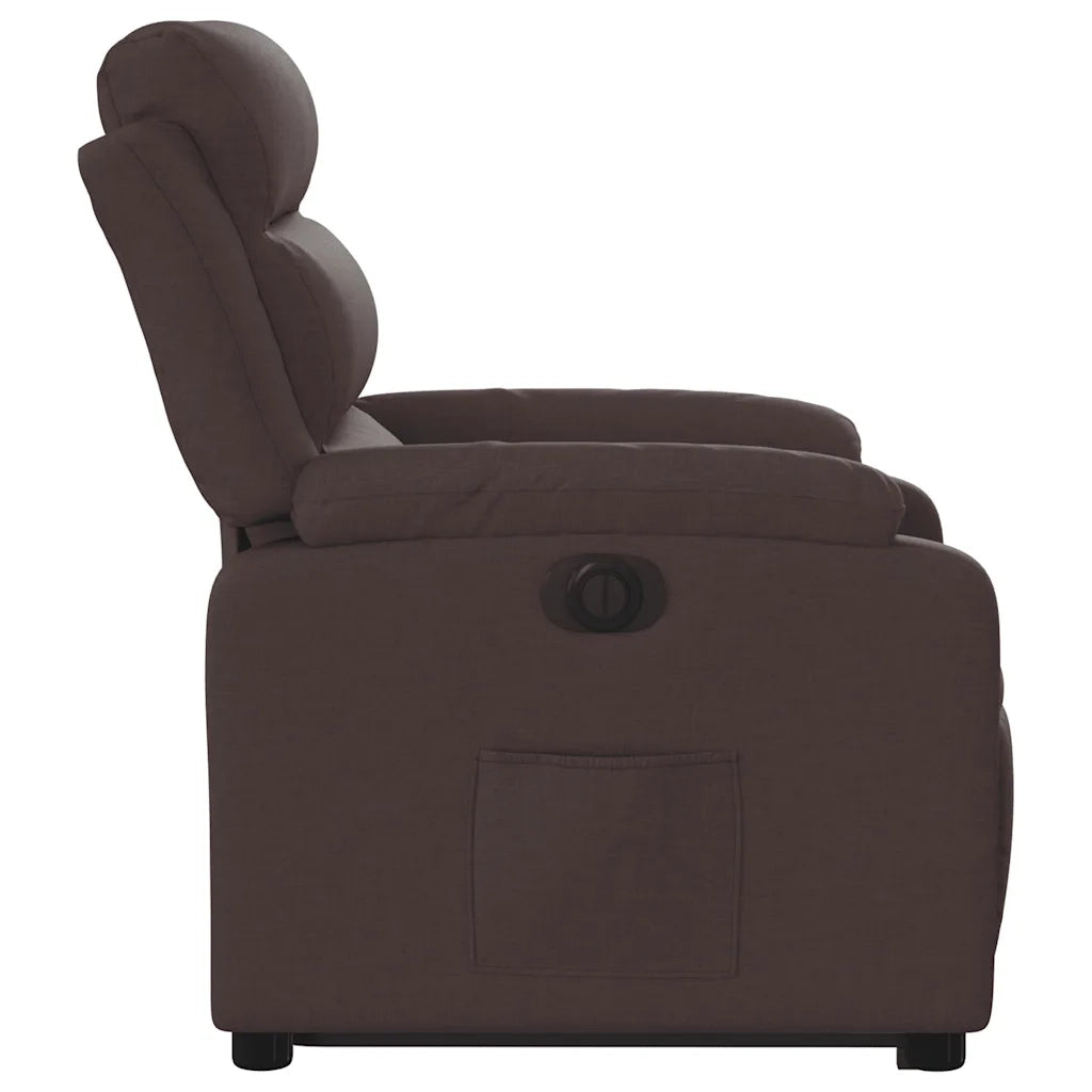 Poltrona Alzapersona Reclinante Elettrica Marrone Scuro Tessuto 3205009