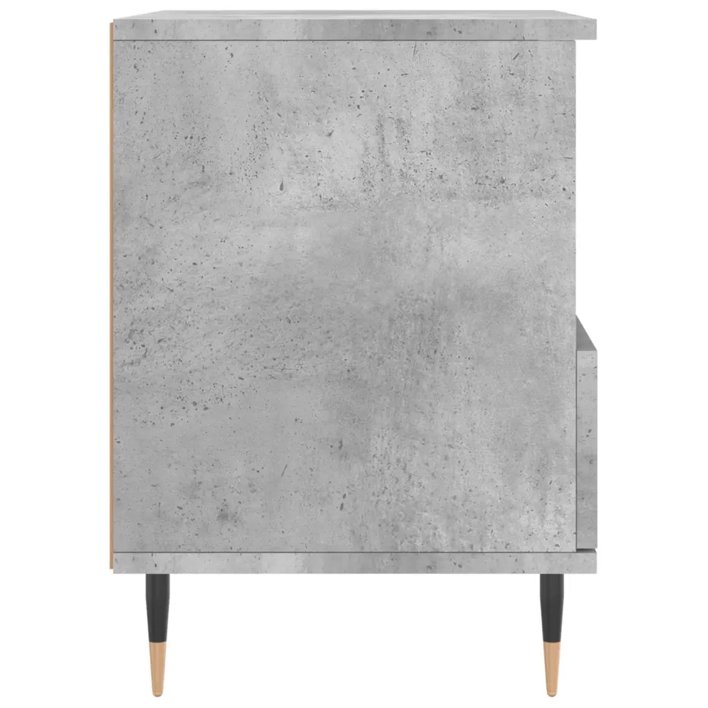 Comodino | Armadio da Notte | Mobiletto da notte Grigio Cemento 40x35x50 cm in Legno Multistrato