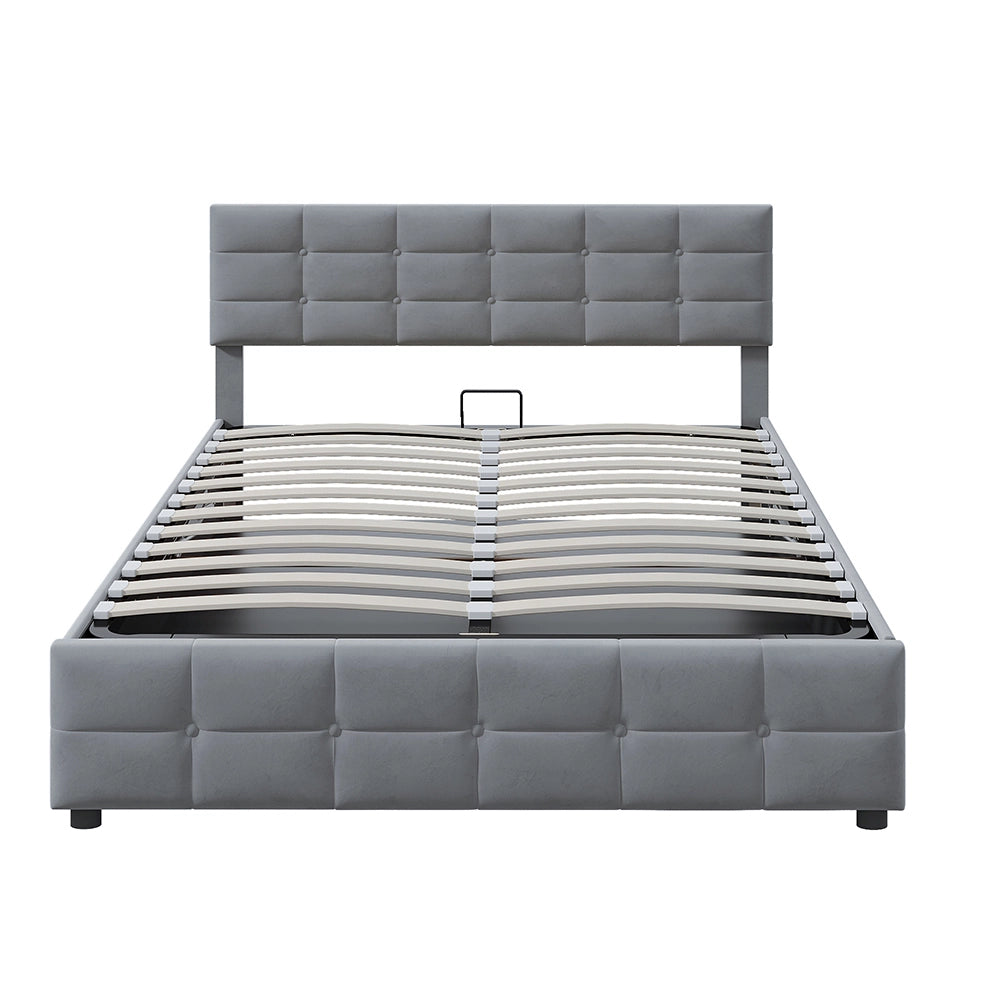 Letto 180x200 cm con contenitore idraulico - Xylo - Grigio