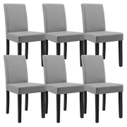 Set Hamburg di 6 Sedie Imbottite da Sala - Grigio Chiaro [en.casa]