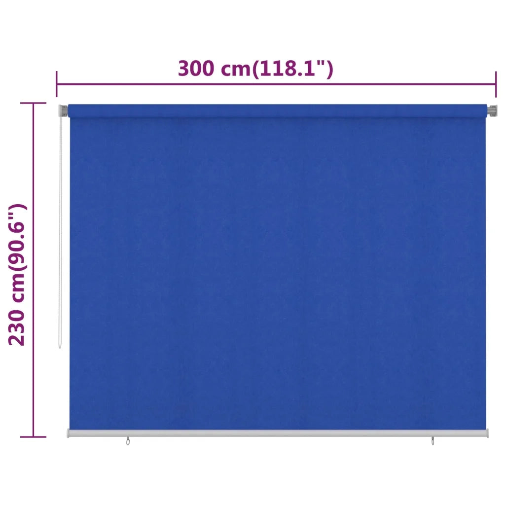 vidaXL Tenda a Rullo per Esterni 300x230 cm Blu HDPE