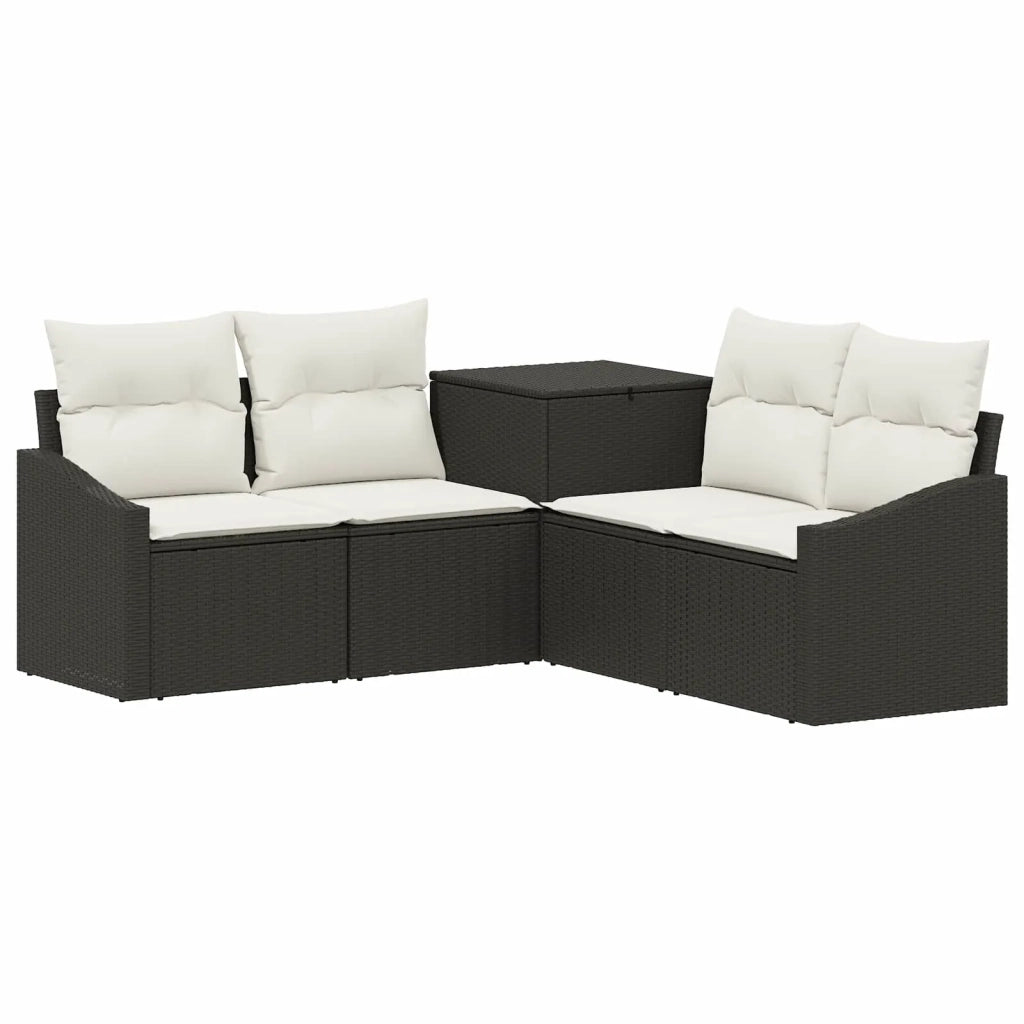 Set di divani 5 pz Nero e Bianco Crema 3447812