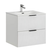 Set da bagno NOXERA 60 cm – Mobile sottolavabo sospeso bianco alpino con lavabo incassato