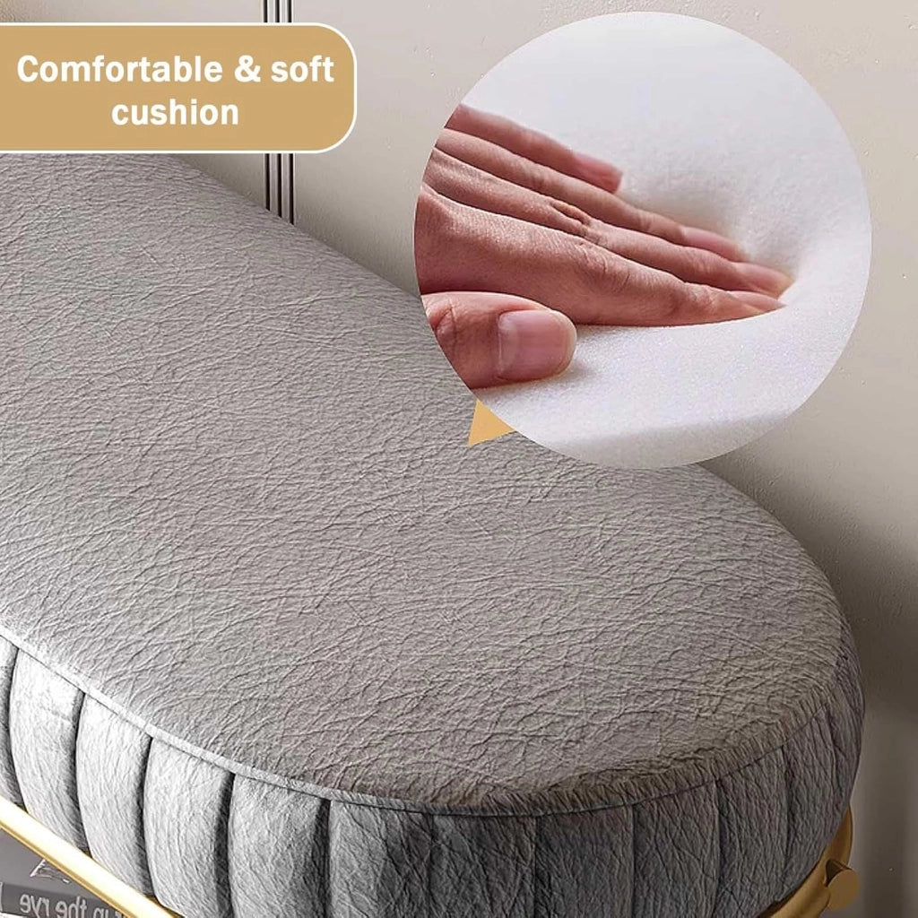 scarpiera Scarpiera in Metallo Dorato con Seduta - Panca per Scarpe a 2 Strati per Ingresso - Panca per Corridoio Stretto con Contenitore per Soggiorno - Bianca (60 cm)