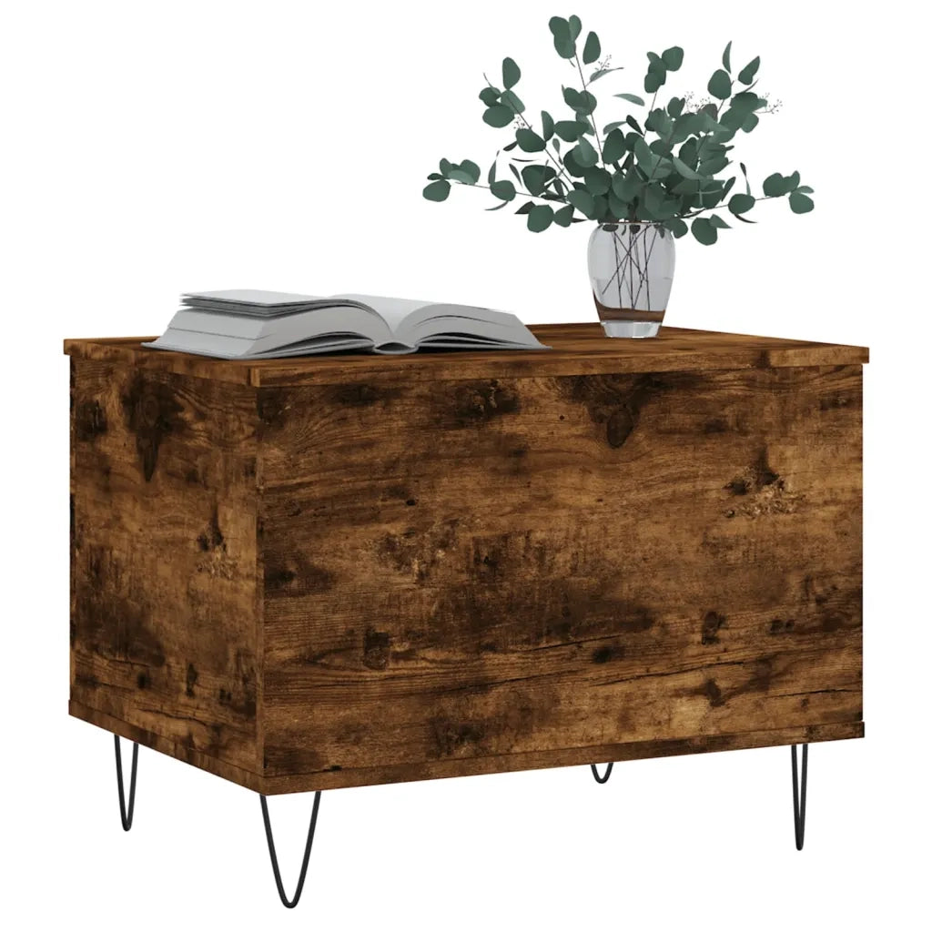 Tavolino da Salotto Rovere Fumo 60x44,5x45 cm Legno Multistrato 830953