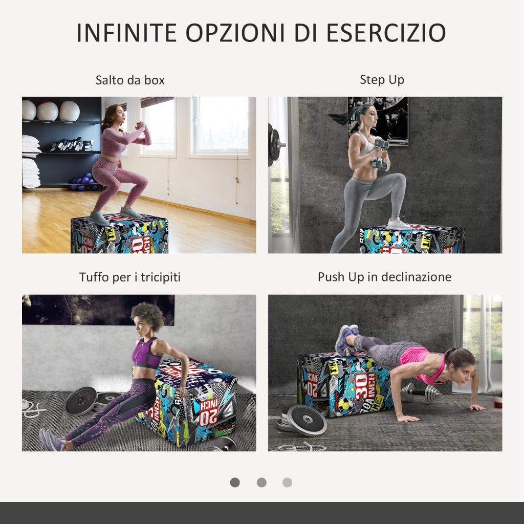 Plyo Box 3 Altezze Antiscivolo ¨C Zephmum ¨C 76x61x51cm