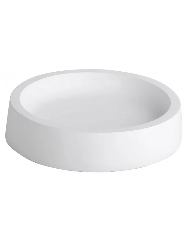 GAMMA Portasapone Rotondo da Tavolo in Resina Bianco Opaco 11 x11 x2,5 cm