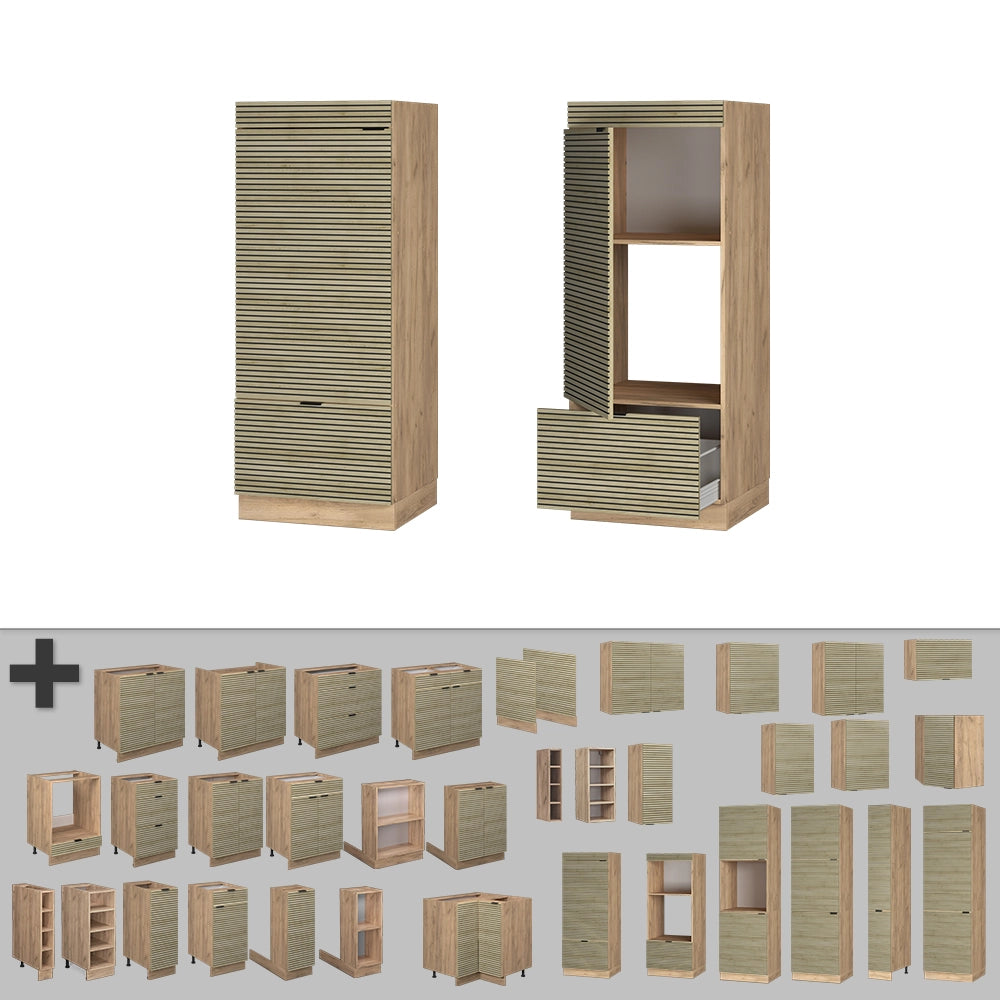 Mobile cucina microonde Fame-Line Pannello in quercia/Rovere dorato 60 cm Vicco
