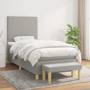 Giroletto a Molle con Materasso Grigio Chiaro 90x200 cm Tessuto