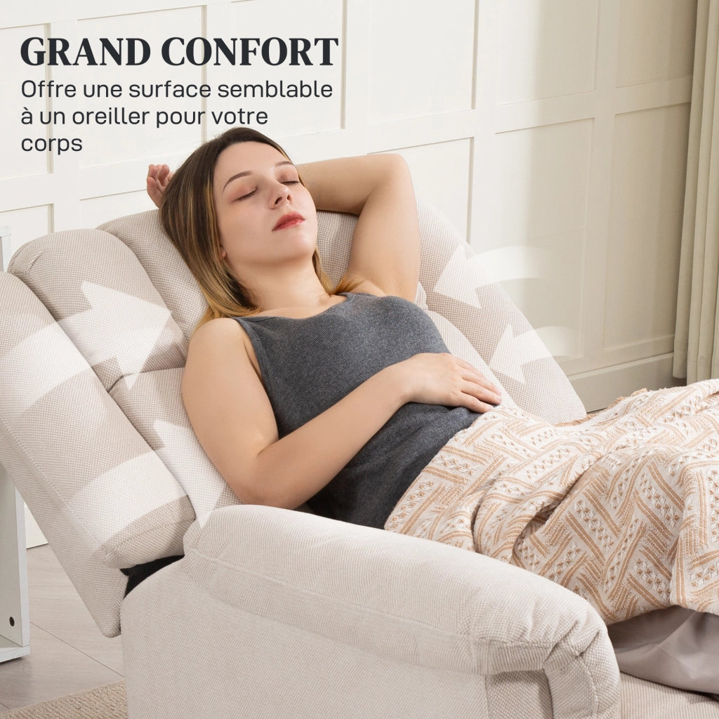 Poltrona massaggiante e riscaldante reclinabile ¨C zephmum ¨C 85x91x104 cm beige