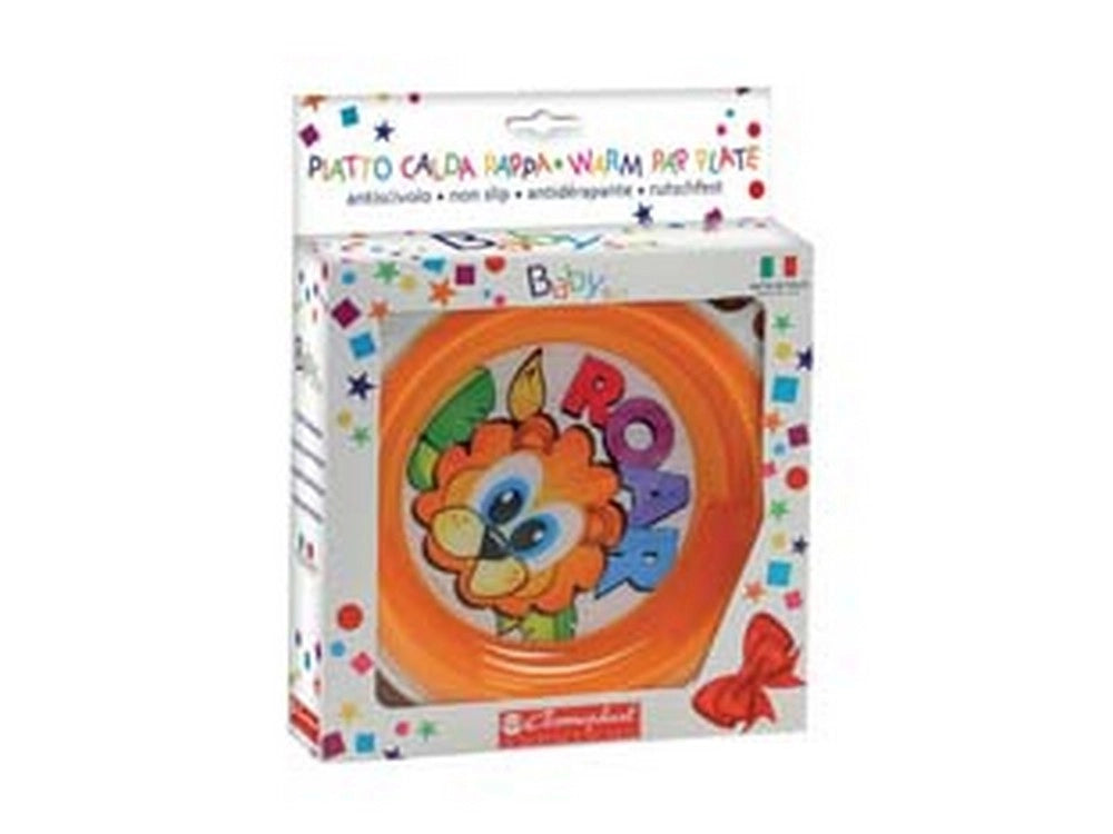 1blister piatto baby caldappappa bicolore decorato - ø cm.21 cod:ferx.fer326438