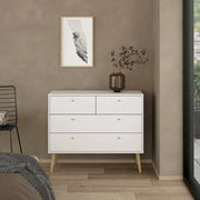 Cassettiera Pelagie, Settimino multiuso, Comò camera da letto, Mobile con cassetti, 99x39 h82 cm, Bianco