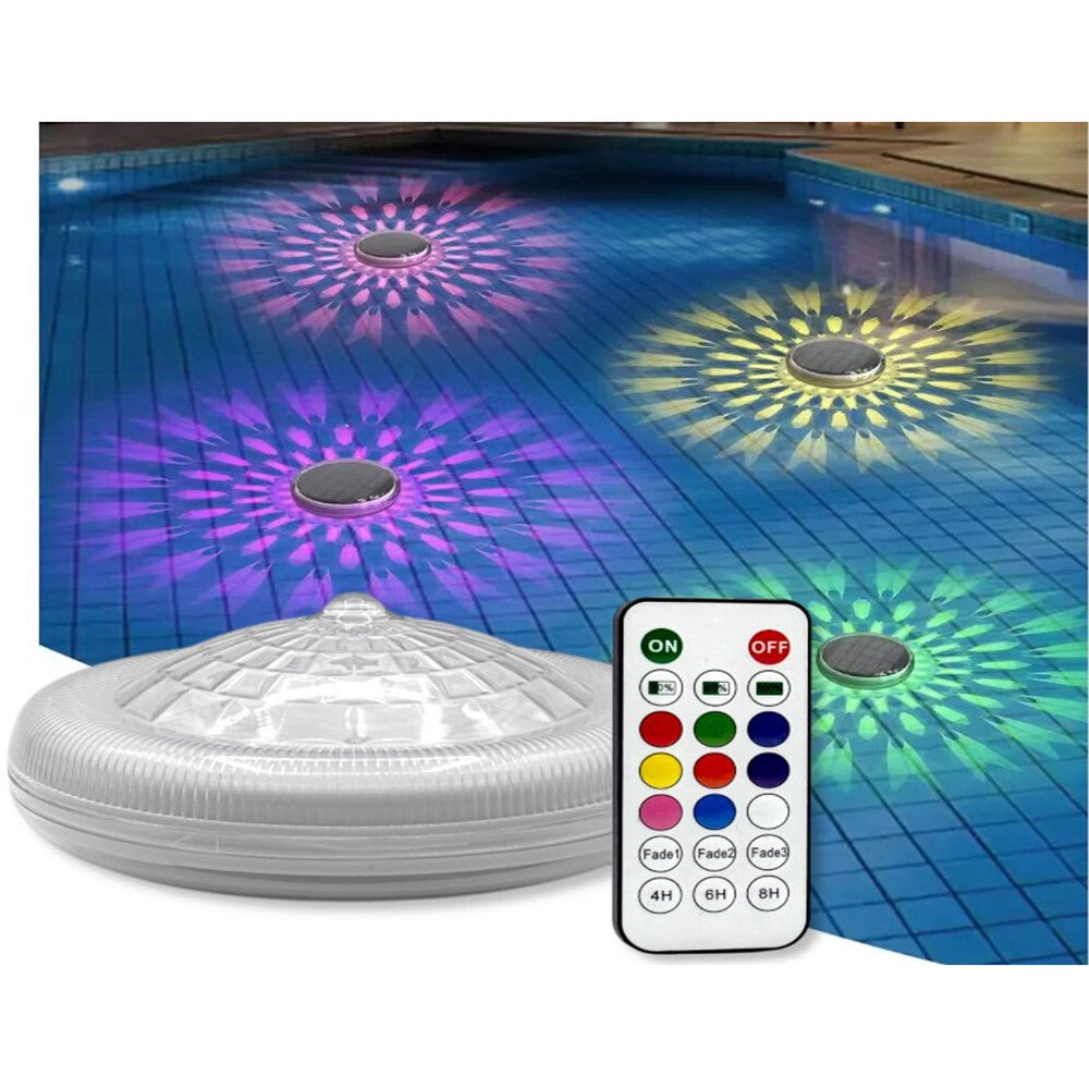Lampada a LED a ricarica Solare Galleggiante RGB IP67 per Piscina – Illuminazione Decorativa Esterna