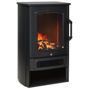 EasyComfort Camino Elettrico in Acciaio Nero con Fiamma Realistica Riscalda fino a 20-25㎡, 1000W/2000W