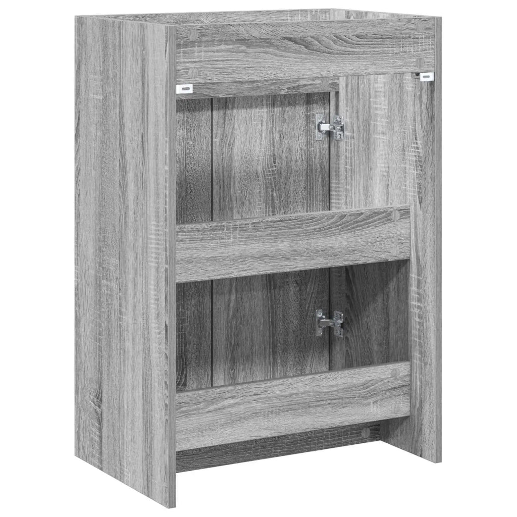 Mobiletto da Bagno Sotto Lavabo Sonoma grigio 56 x 37,5 x 81 cm