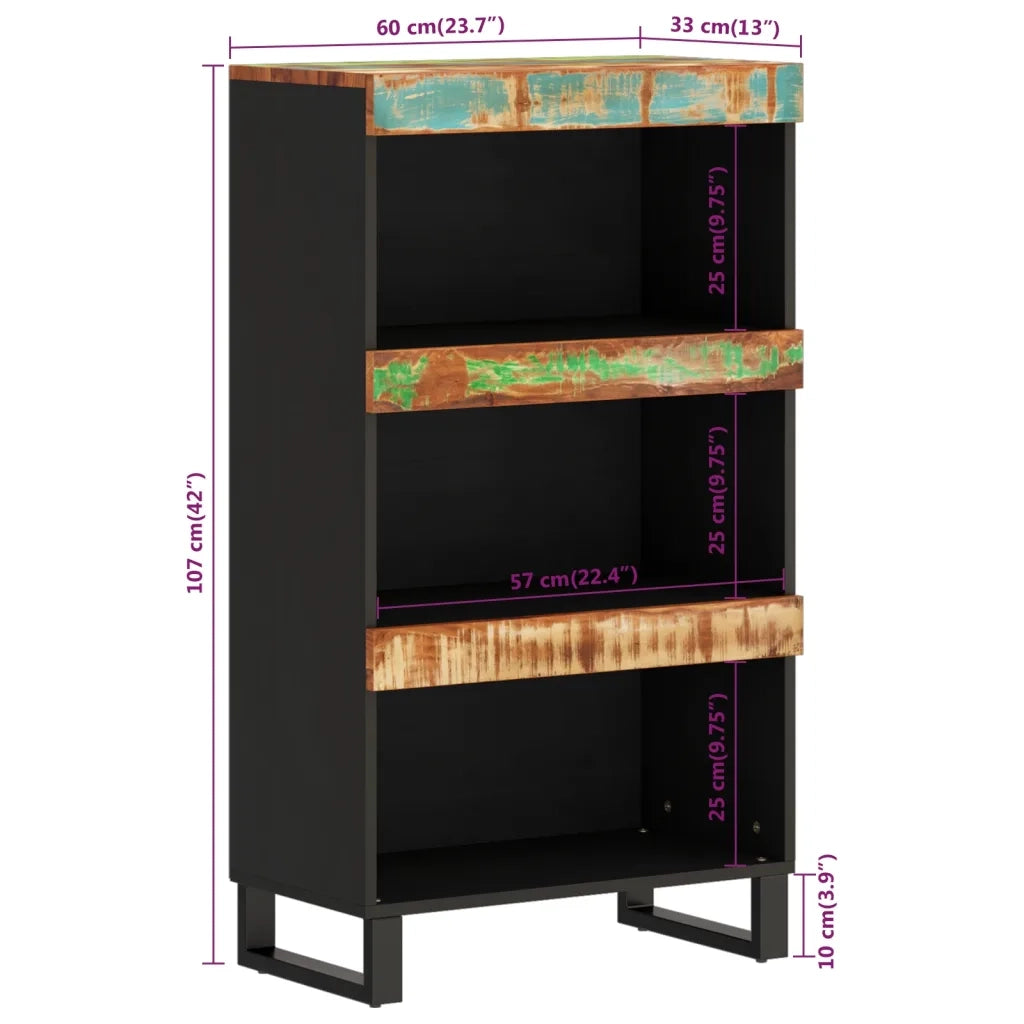 vidaXL Credenza 60x33x107 cm in Legno Massello di Recupero