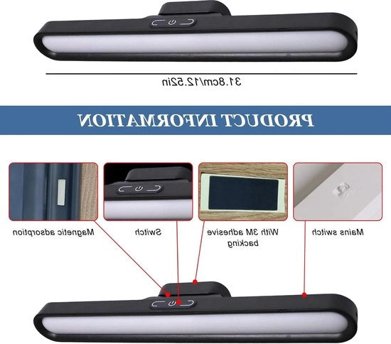 Lampada da trucco 3 colori regolabile USB caricabile con magneti luce trucco illuminazione armadio specchio bagno nero 1 pezzo
