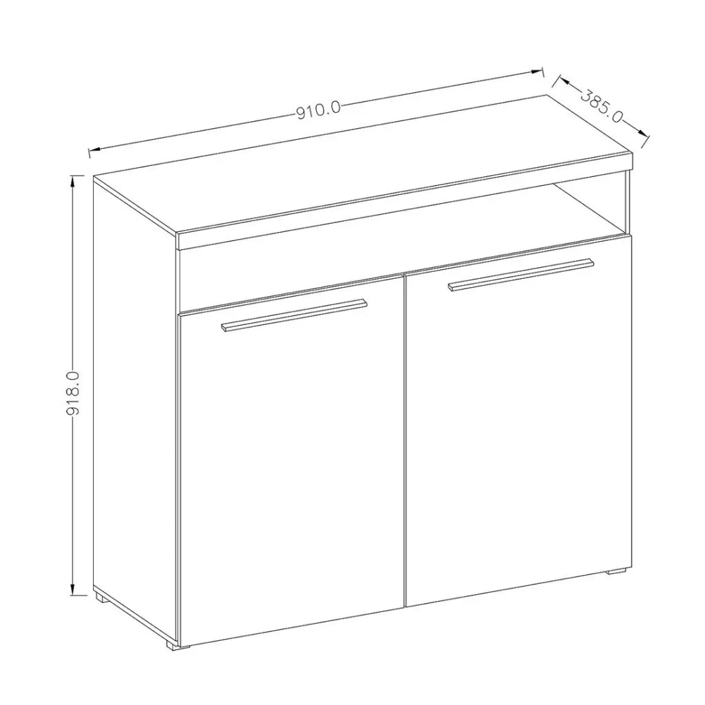 Credenza 90cm per soggiorno colore grigio effetto ardesia collezione BOMBAY