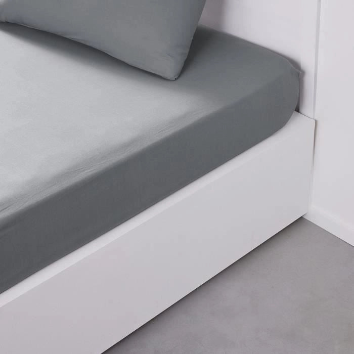 Copertura drappeggio teday essenziale - 140 x 200+30 cm - 2 persone - 100% cotone - acciaio