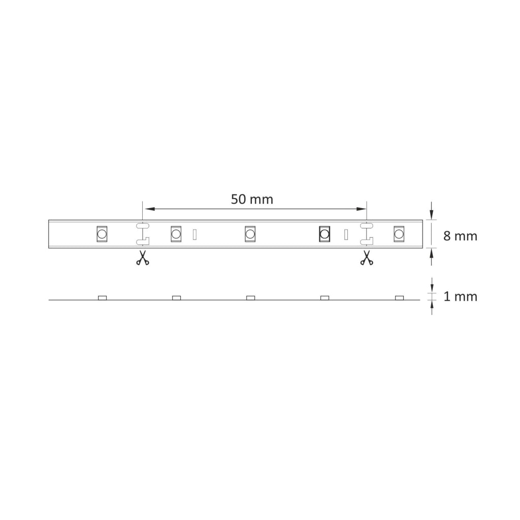Striscia LED 12V 5m IP20 6500K 10W 1100lm 300LED Polux