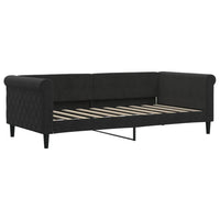Divano Letto Estraibile con Cassetti Nero 90x190 cm in Velluto 3197834