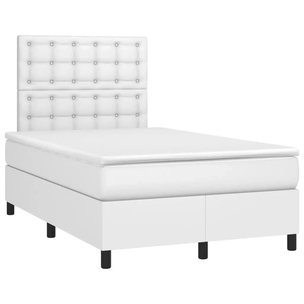 Giroletto Molle con Materasso e LED Bianco 120x200cm Similpelle 3135934