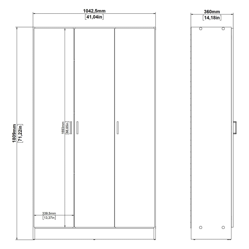 Vado, Armadio Multiuso Grande 4 Ripiani, 104x181h cm Marrone Rovere