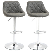 SET 2 SGABELLI DA BAR CON SCHIENALE E ALTEZZA REGOLABILE INDUSTRIAL GRIGIO SCURO