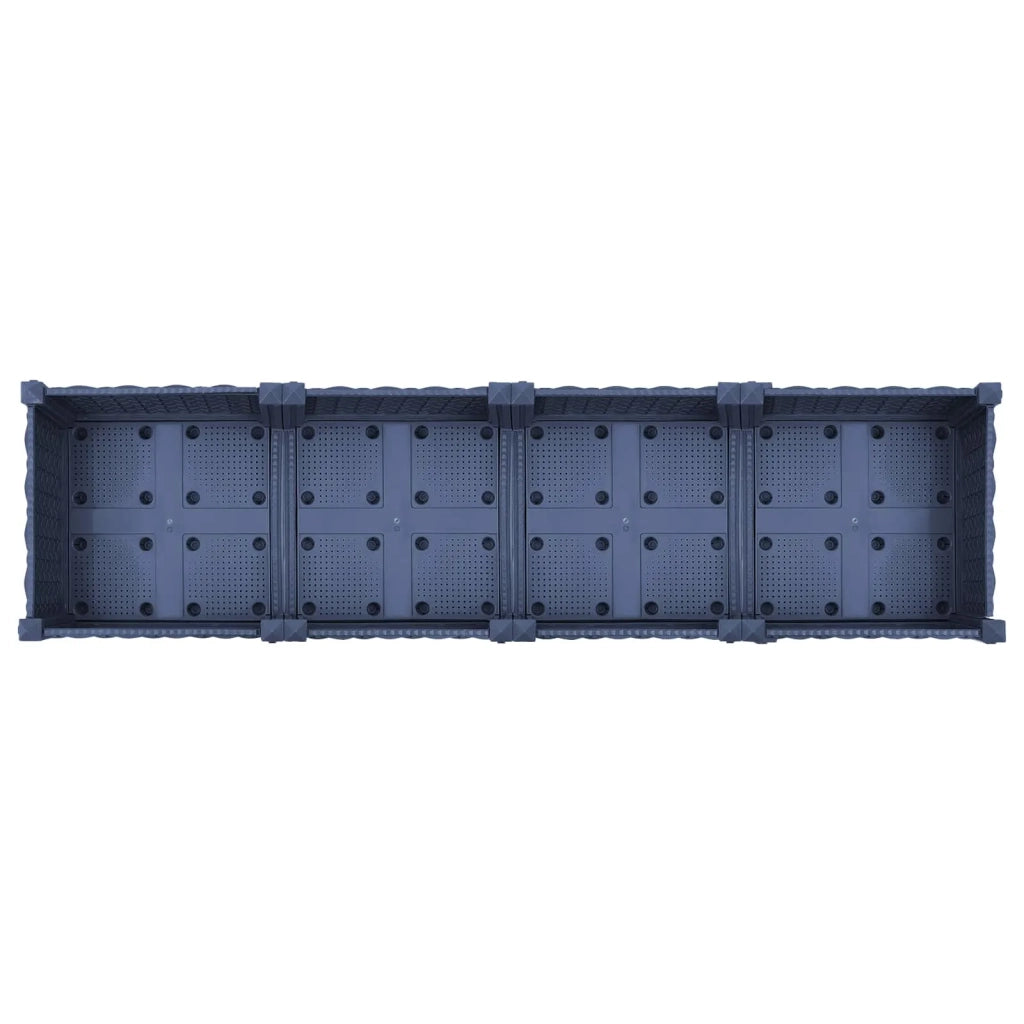 Vaso da Giardino con Ruote Blu Grigio 160 x 40 x 33 cm PP 3423130