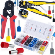 Zaciskatrice per Capicorda Isolati + 1200 Capicorda + Spelafili Automatico – Set Completo per Elettricisti | Precisione
