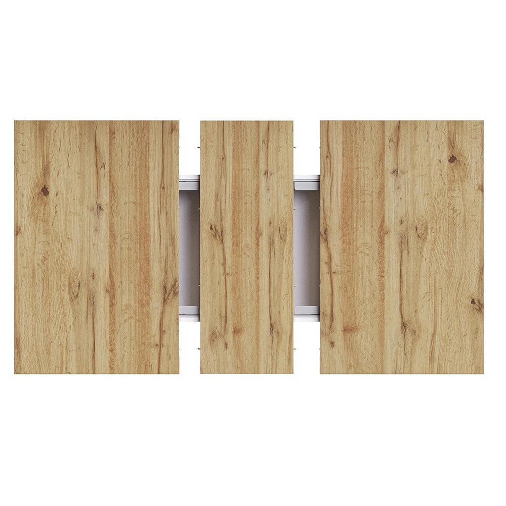 Tavolo estensibile - Xylo - 110-140x80cm con 3 ripiani bianco