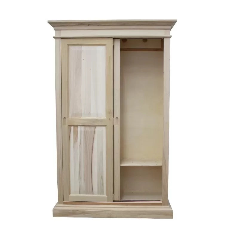 armadio classico 2 porte scorrevoli legno grezzo 128x50x200 (483) - Mobili 2G
