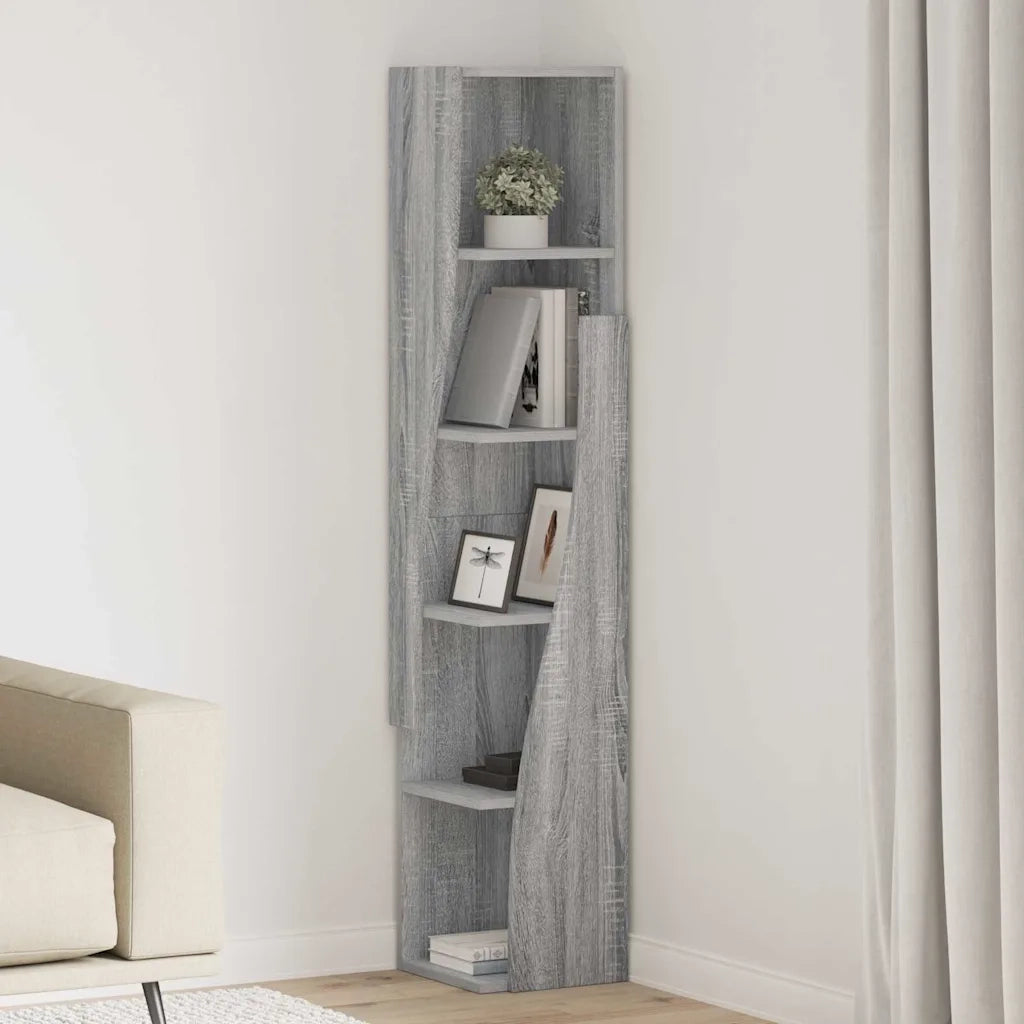 Mobile angolare Grigio Sonoma 27,5x27x140cm Legno multistrato