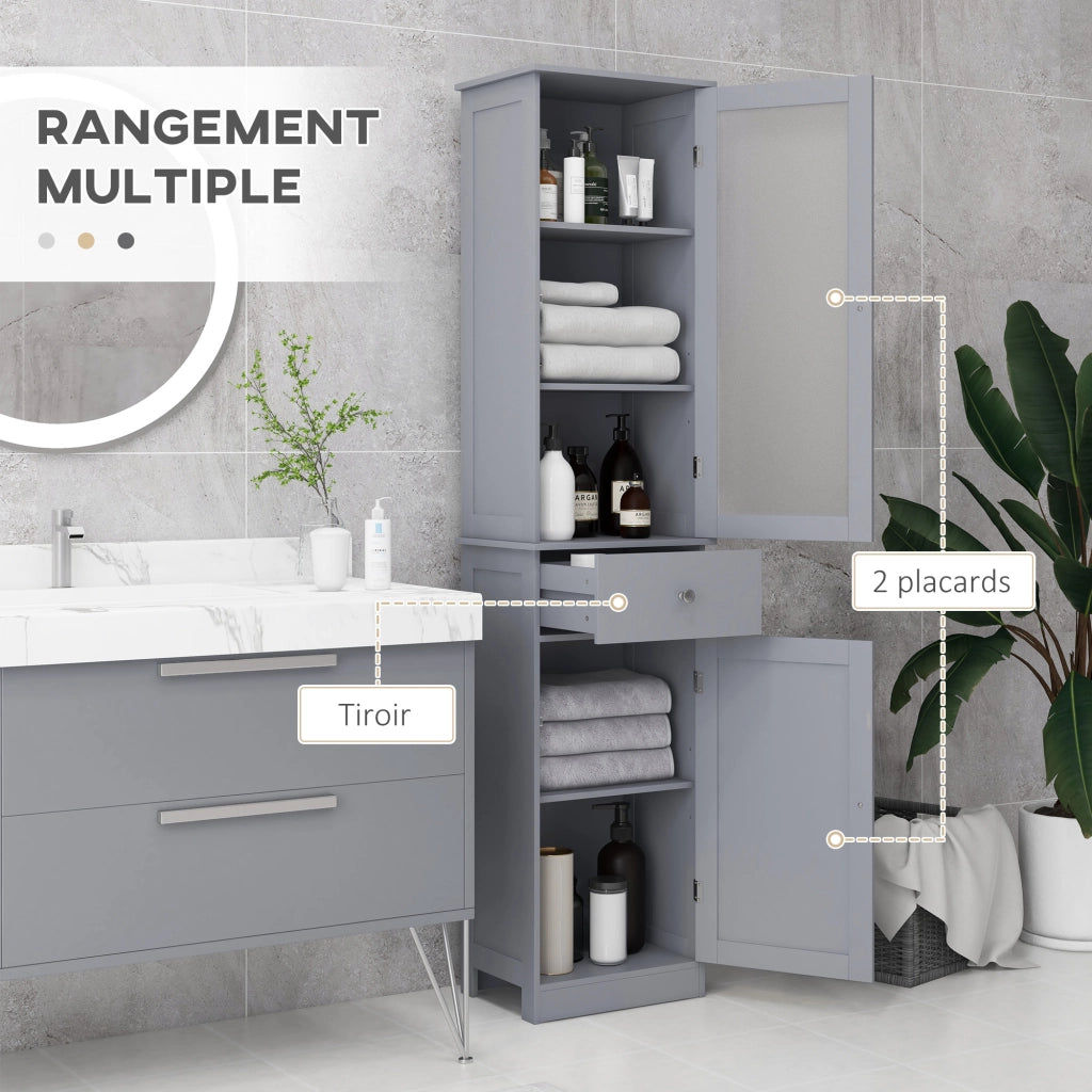 Mobile Bagno Sospeso con Anta Acrilica ¨C zephmum ¨C Grigio 60x30x