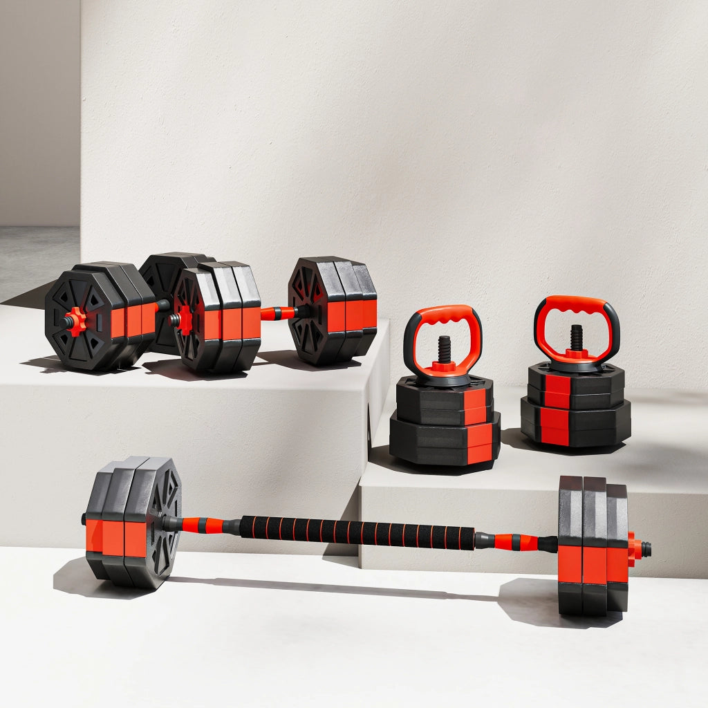 Set Pesi Palestra 6 in 1 da 30kg ¨C zephmum ¨C Rosso