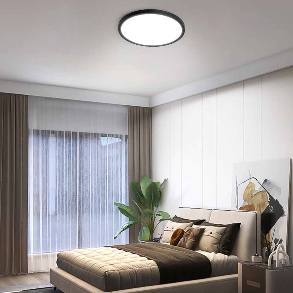 ZMH Lampada da soffitto plafoniera LED minimalista nera 18 cm per cucina