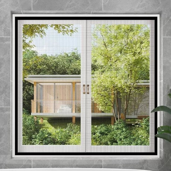 Muggennet per finestra - 110*150cm - Finestra muggivora - Cornice rimovibile - Nessuna perforazione necessaria - Installazione con adesivo - Adatto per finestre di copertura e camere da letto - Vetro nano - Schermo libero da formaldeide