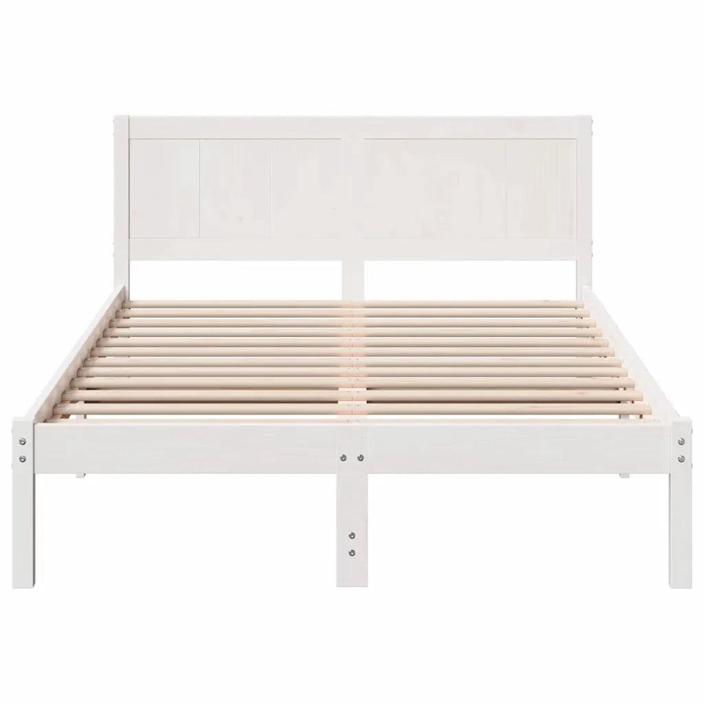 Struttura del letto Bianco 140 x 190 cm Legno massello di pino 872195