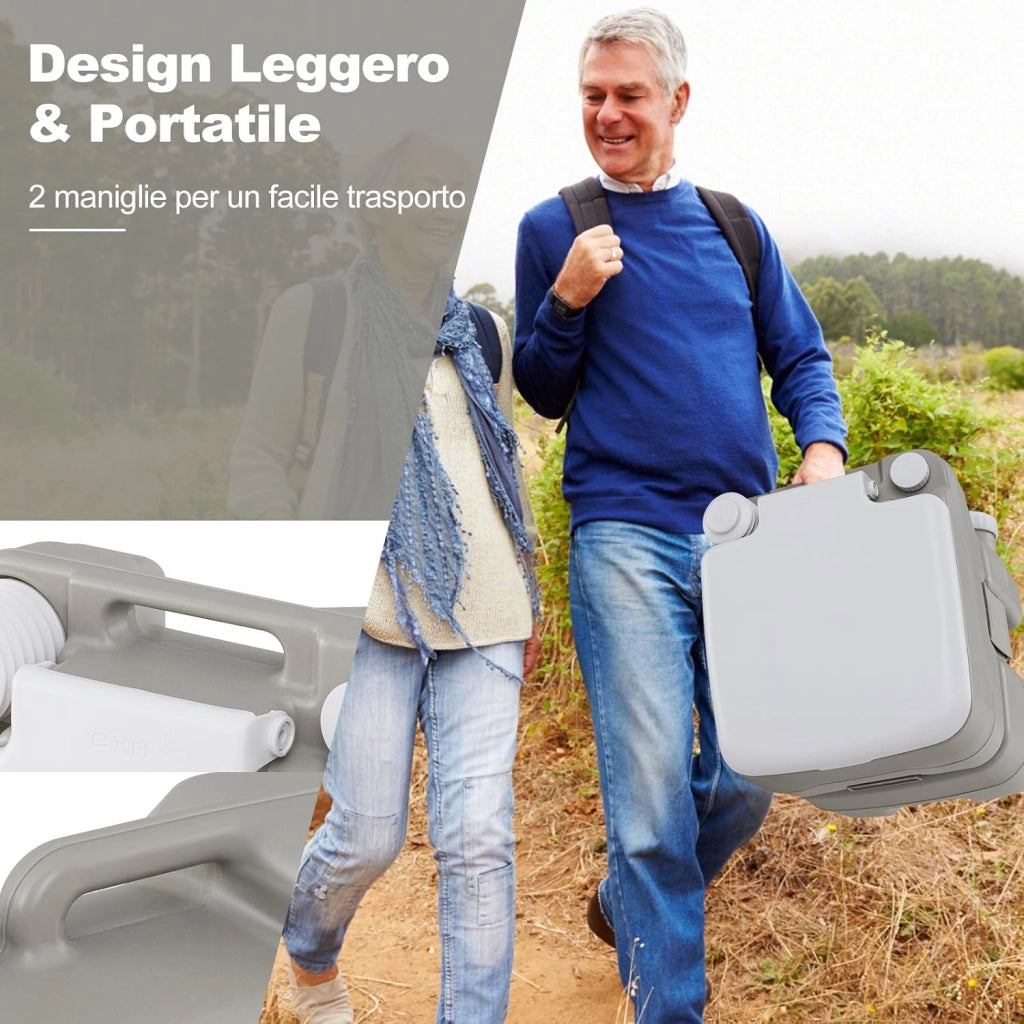 WC Portatile Adulti con Serbatoio dell'Acqua Rimovibile da 20 L, Toilette Portatile con Pompa di Scarico, WC Chimico da Campeggio, per Camper, Barca, Portata 200 kg